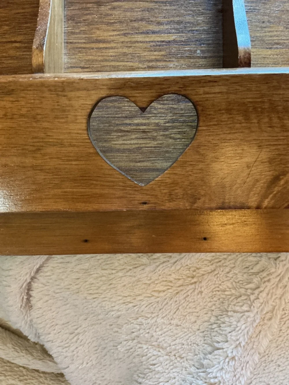 Vintage Wooden Heart Design Letter/Mail Holder Organizer Rare